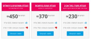 מחירון הובלות קטנות